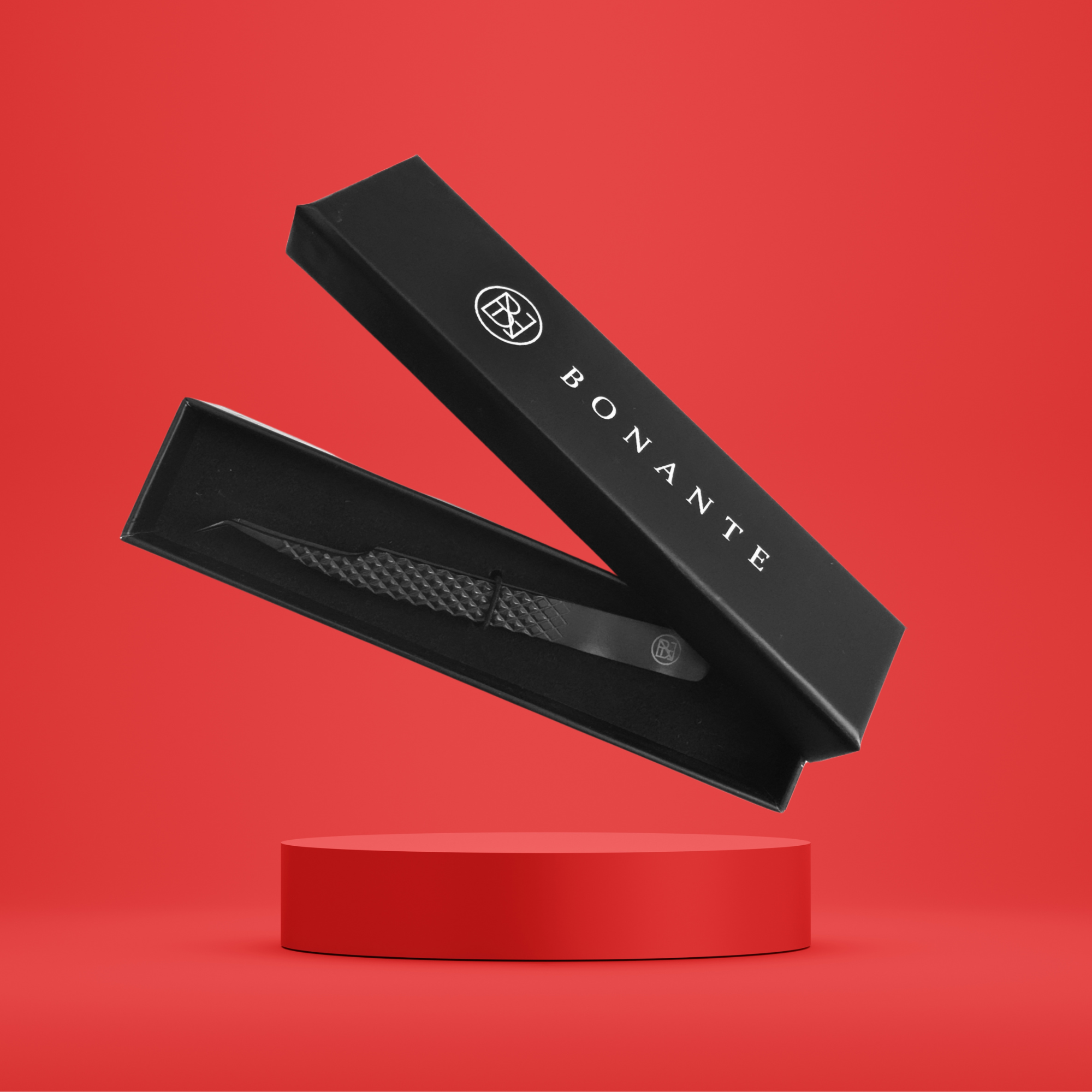 Wimpernverlängerung Pinzette - Moon Pinzette für Volumentechnik oder 1:1 Technik - Präzision und Komfort | Bonante®️