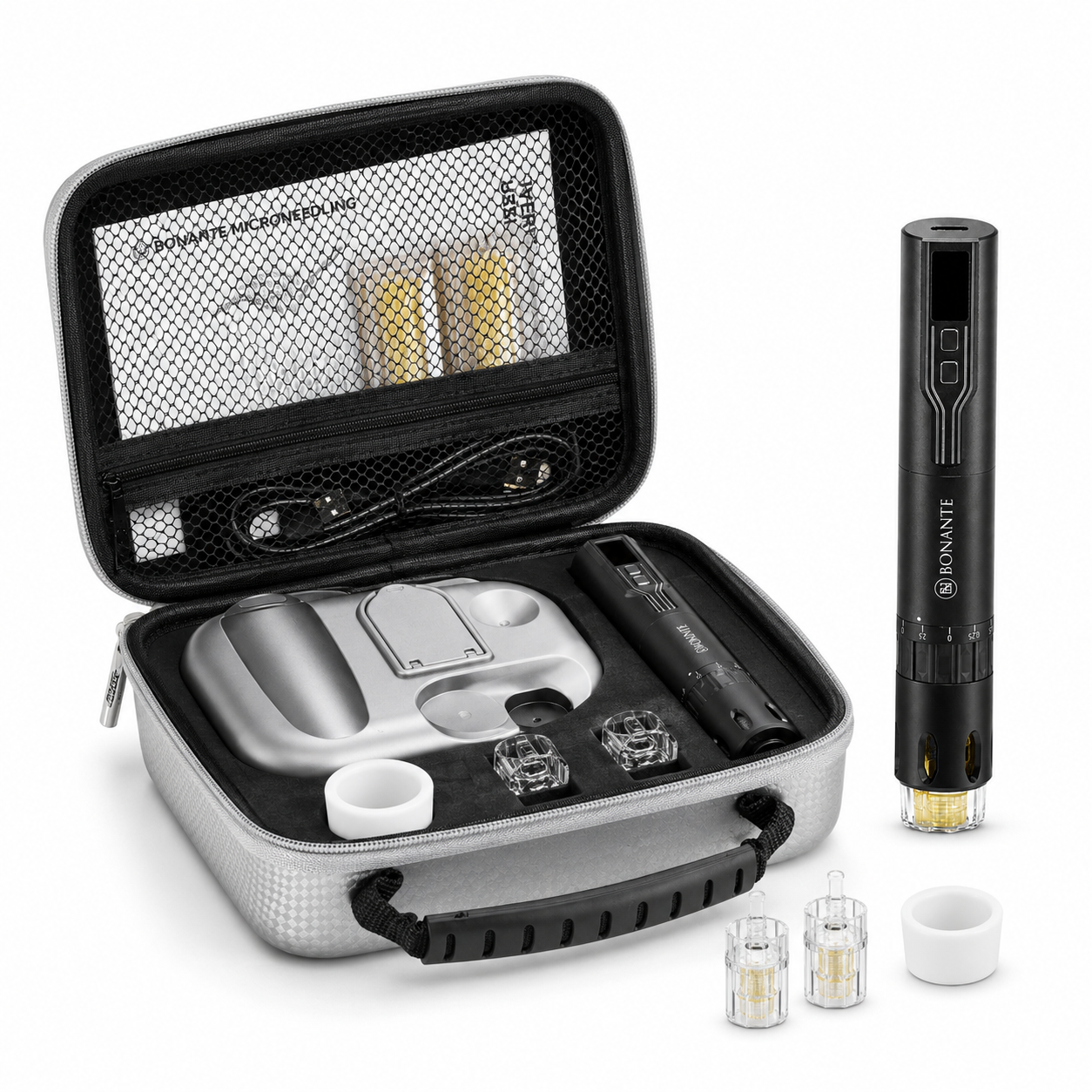 Microneedling Pen Set – Professionelles Kosmetikgerät für Gesichtsbehandlungen mit Kartuschen & Zubehör