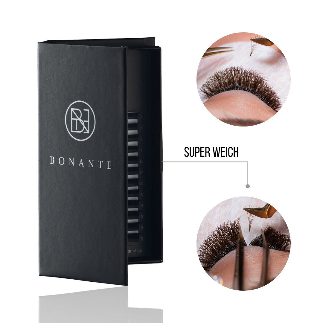 Selbstfächernde Easy Fan Lashes | D Curl | 0.05 + 0.07| 8-15mm | Bonante®️