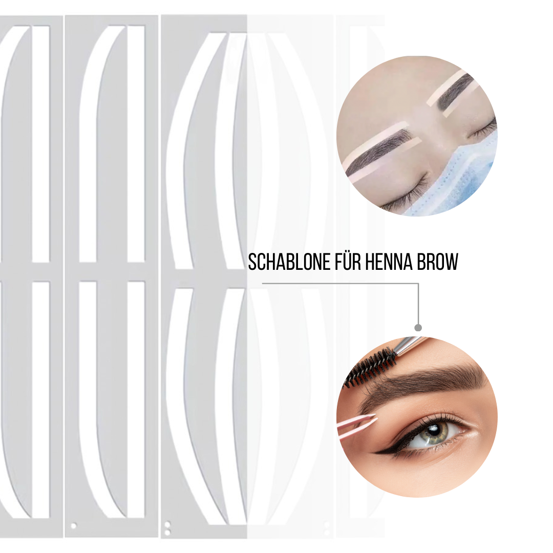 Airbrush & Henna Brows Schablonen | 3 Designs 6 Stück | Bonante®️