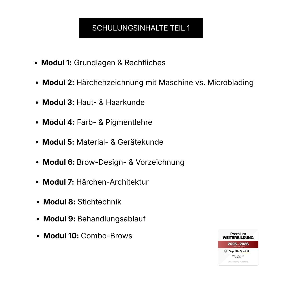 Permanent Make-Up Härchenpigmentierung Online Schulung