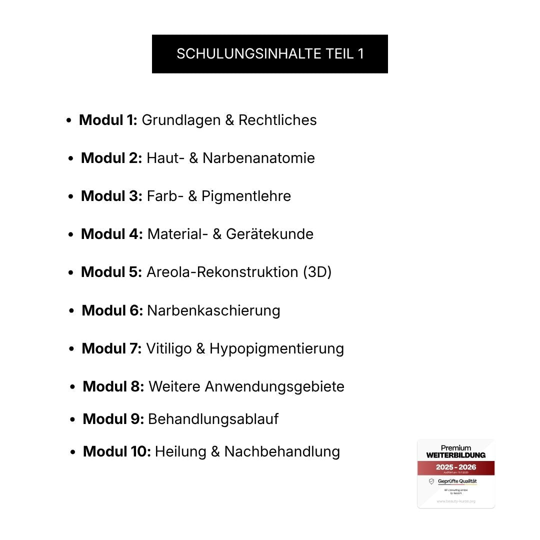 Medizinische Pigmentierung Schulung