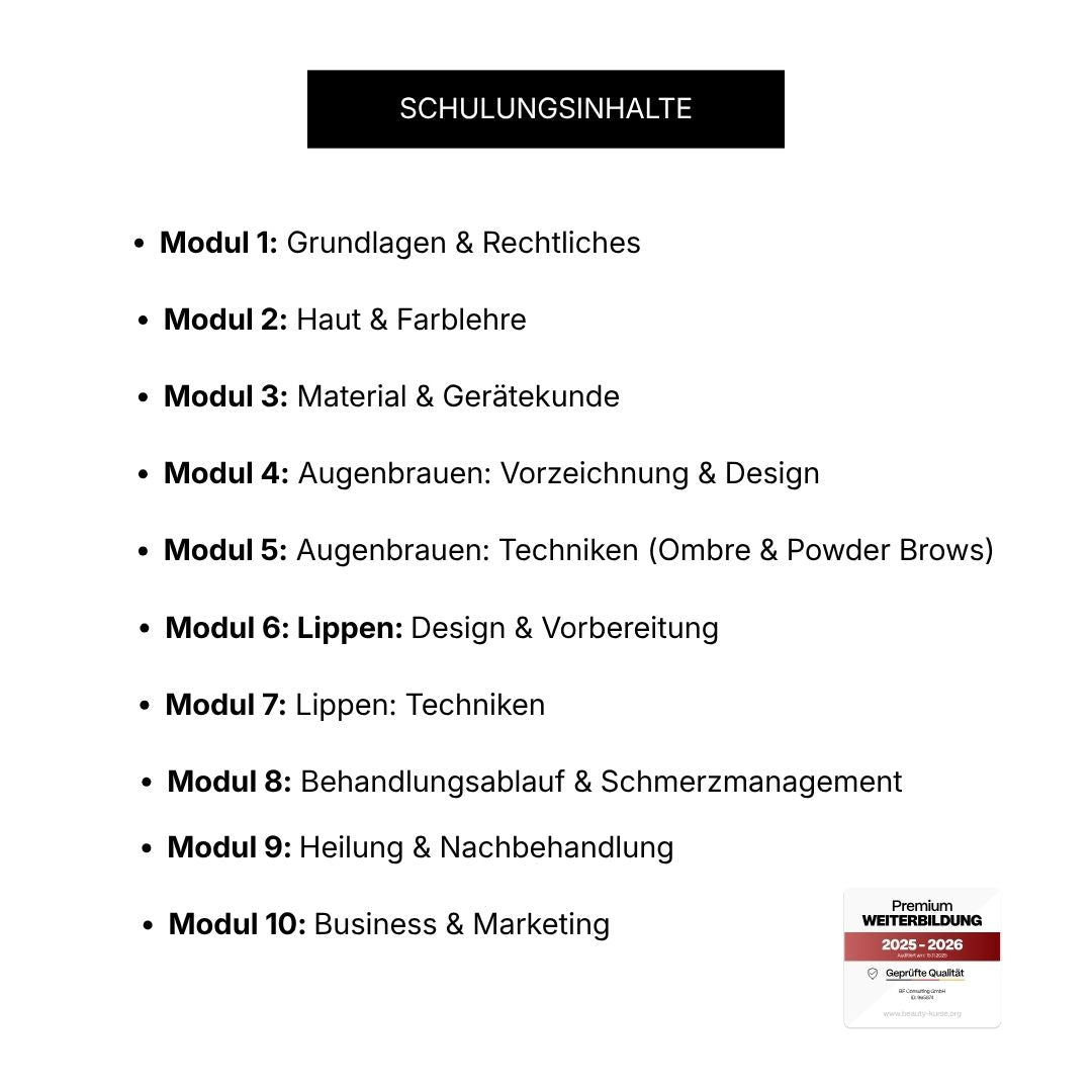 Permanent Make-Up Augenbrauen & Lippen Online Schulung