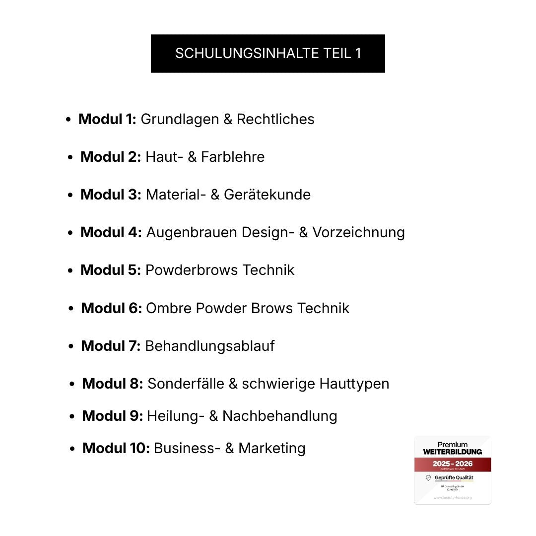 Powder Brows & Ombré Powder Brows Schulung