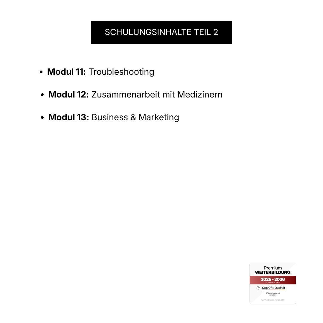 Medizinische Pigmentierung Schulung