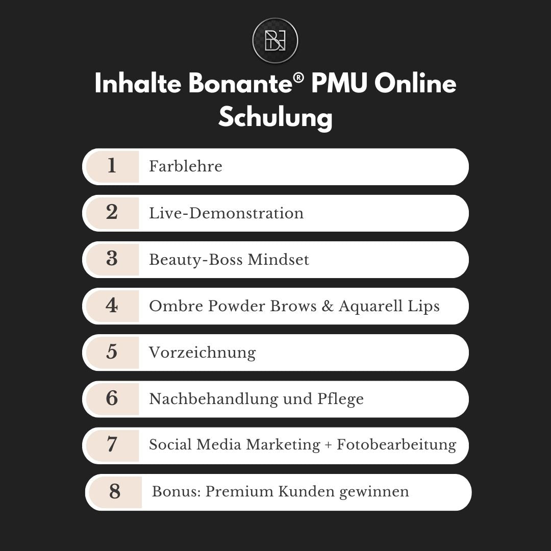 Permanent Make-Up Augenbrauen & Lippen Online Schulung + Gratis Maschine & Netzteil | Bonante®️